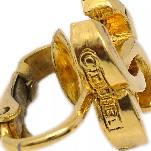 Chanel CC Earrings Clip-On Gold - Picture 2 of 4